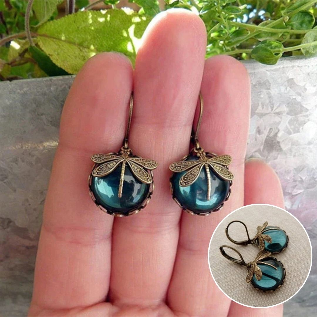 Magnifique Collier Vintage Libellule avec Boucles d'Oreilles Bonus – Offre Limité
