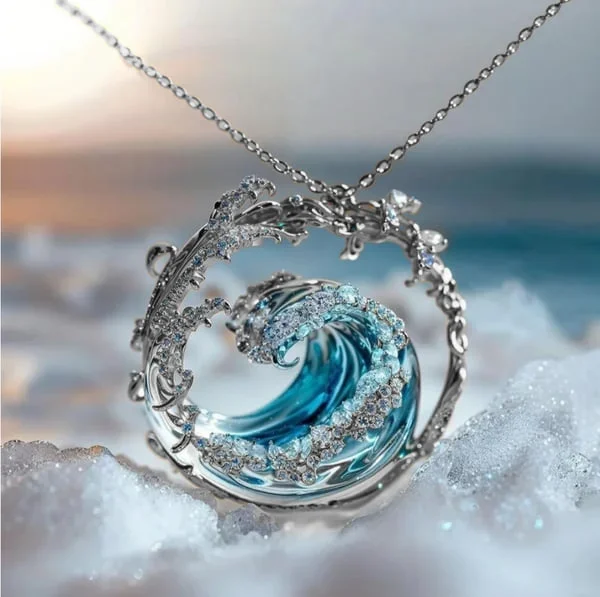 Aqua™ | Collier Élégant des Serments de la Mer – Célébrez votre amour pour l'océan