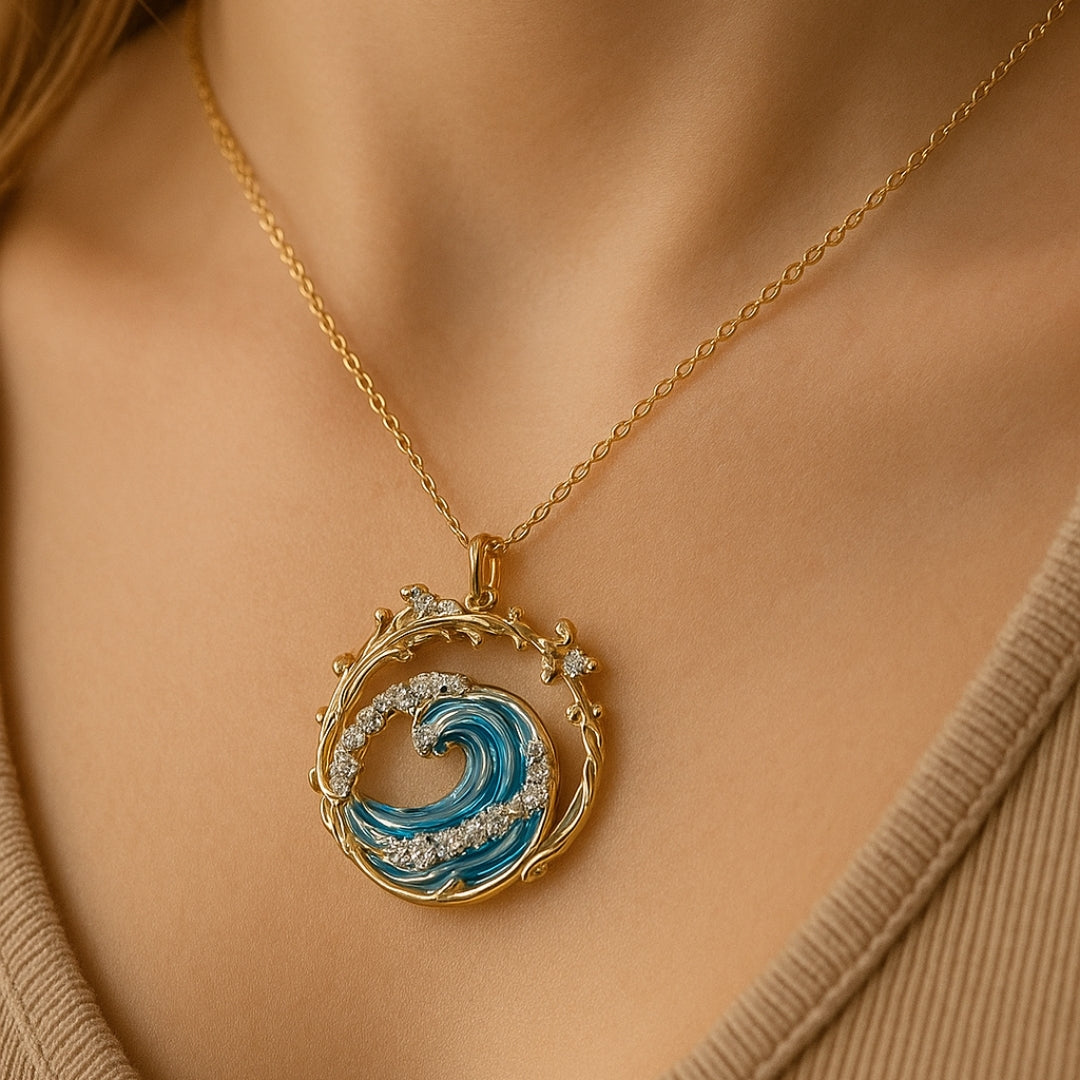 Aqua™ | Collier Élégant des Serments de la Mer – Célébrez votre amour pour l'océan