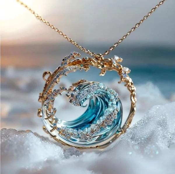 Aqua™ | Collier Élégant des Serments de la Mer – Célébrez votre amour pour l'océan